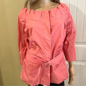 Lida Baday Coral Pink Silk Taffeta Jacket Size 14